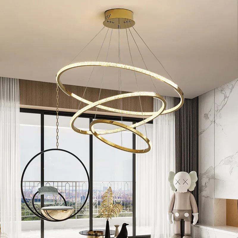 Nordic restaurant chandelier living room lamps modern minimalist home circular hall lamp