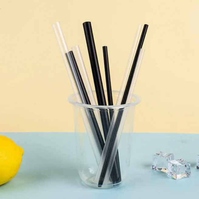 Plastic Bubble Tea Smoothie Milkshake boba drinking disposable straws