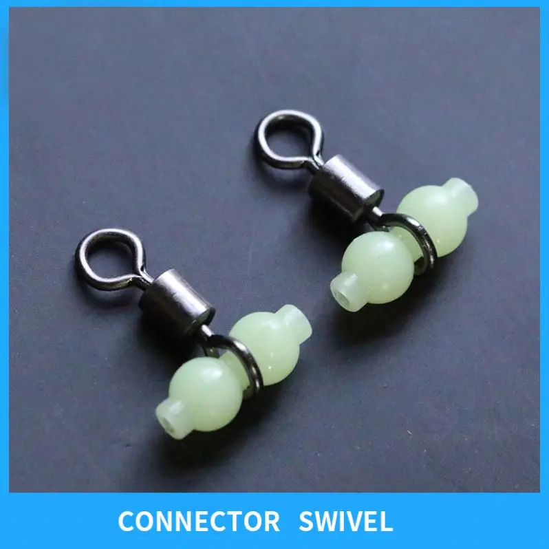 Luminous Cross-Line Fluorescent Beads With Swivel 3 Way Fishing Connector Rolling Swivels For Carp Accessories