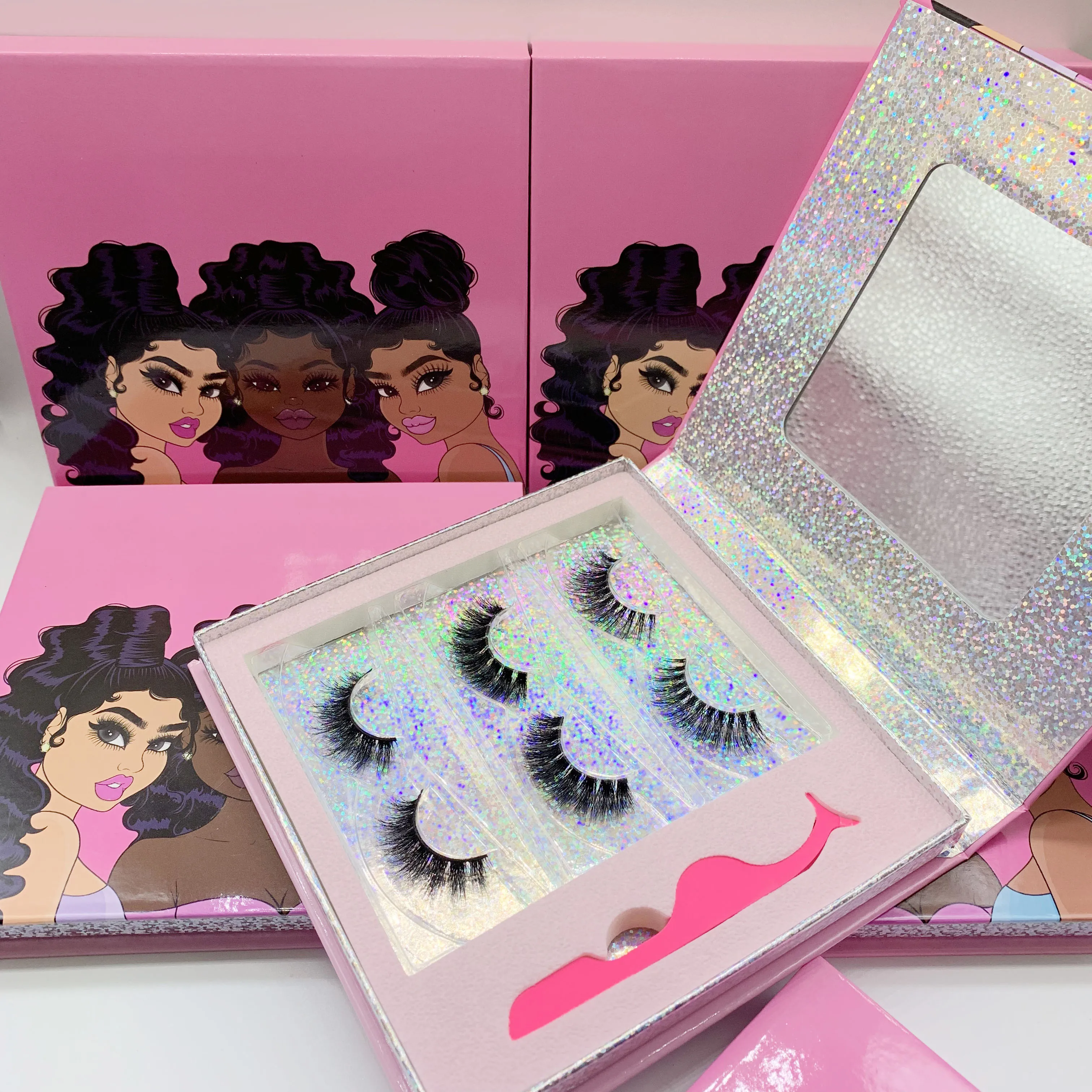 Индивидуальная упаковка натуральные норковые ресницы ручной работы 25 мм оптом норковые ресницы