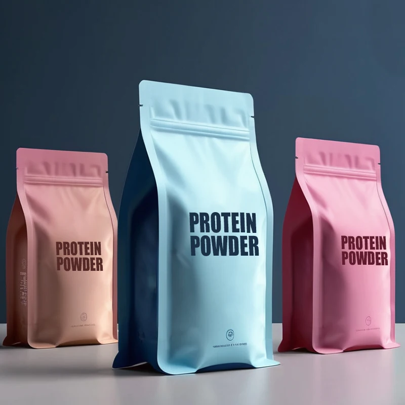 Custom Holographic Mylar Bag Zipper PET Plastic Food Pouch Packaging Protein Powder Pouch with Zipper