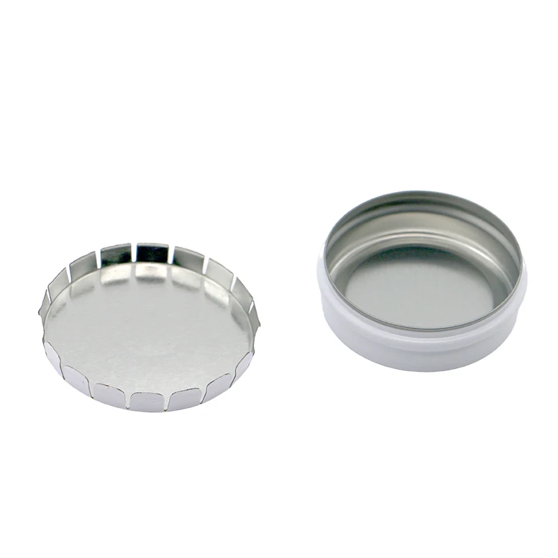 Factory Wholesale Black Silver Round Mint Cosmetic Containers Solid Perfume Lip Balm Click Clack Tin Box Aluminum box