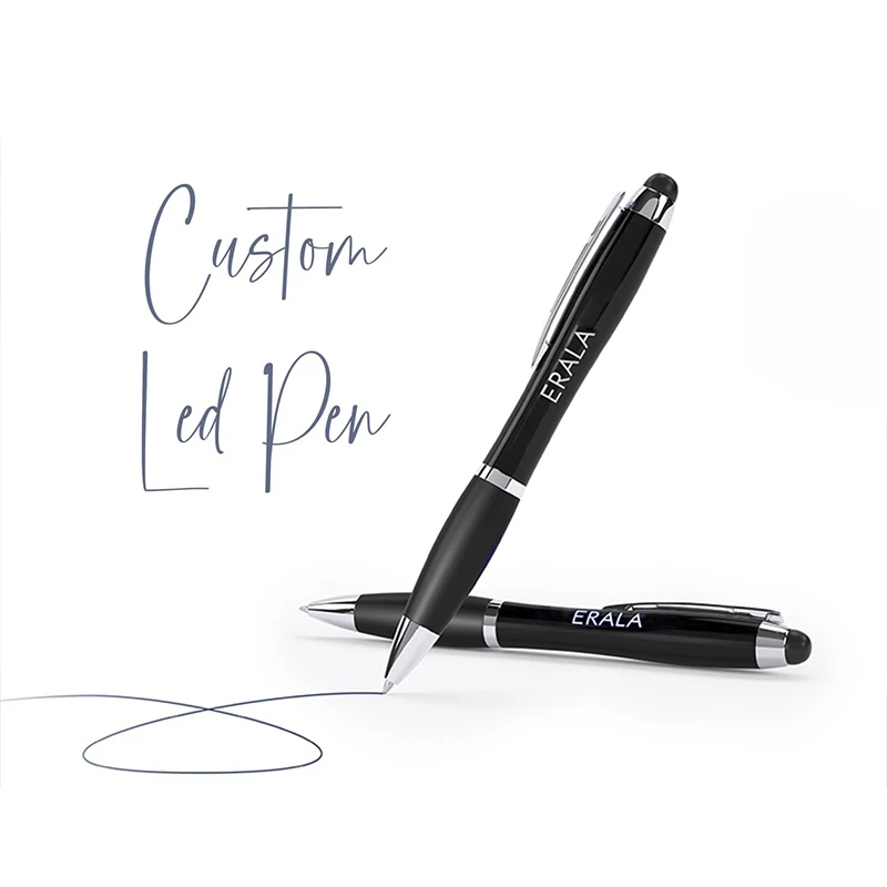 Custom personality gift Custom wholesale printing logo plastic color multi-functional advertising promotion led pen