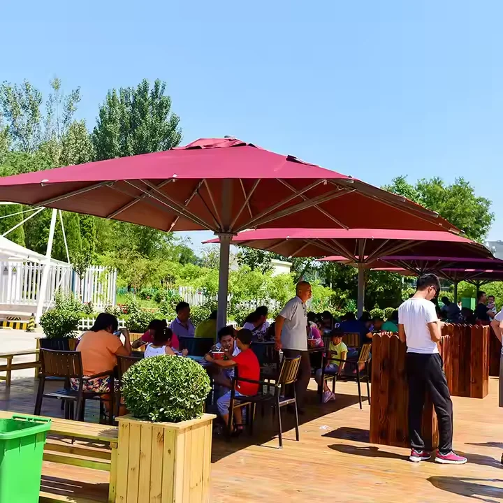 Large Size Aluminium Thick Umbrella Square Market Parasol Outdoor Garden Patio Umbrella For Parking Lot