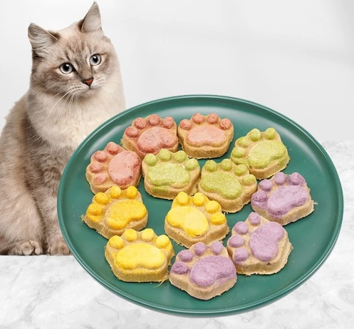 Закуски для домашних животных, сублимированные котлеты из сырых костей, сублимированное печенье в форме кошачьих когтей, овощные и фруктовые закуски