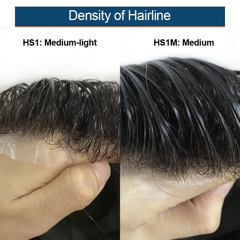  HS1M newtimeshair средней плотности Сверхтонкая кожа сменная система человеческих волос мужской