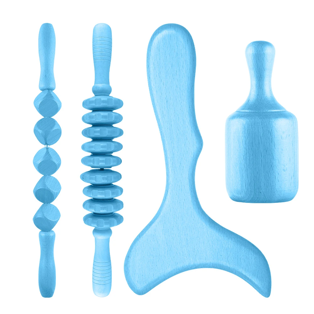 Maderoterapia set Massage tools Wood therapy massage tools Set Anti cellulite Wooden rollers wood therapy kit