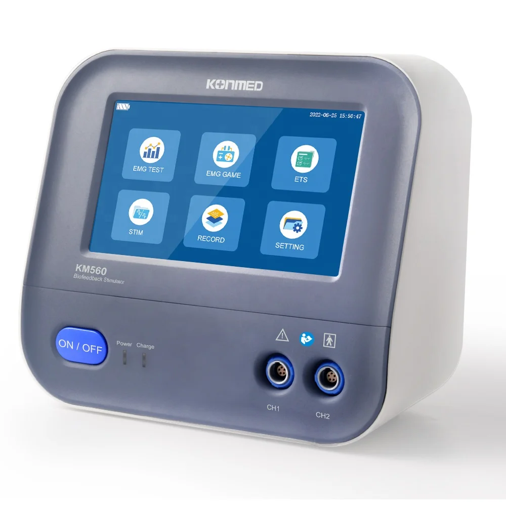KM560-2 Dual Channel Biofeedback Nerve and Muscle Stimulator Touch-screen EMG Test EMG Game ETS Stimulation Pelvic Kegel Toner