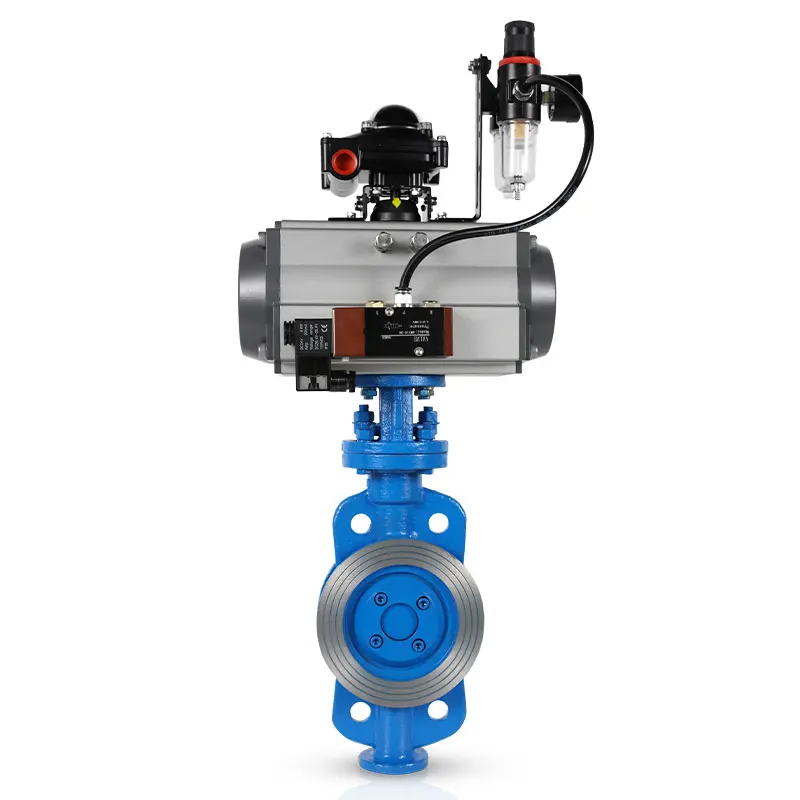 30years factory manufacture valve butterfly cast iron metal seated wafer pneumatic butterfly valve