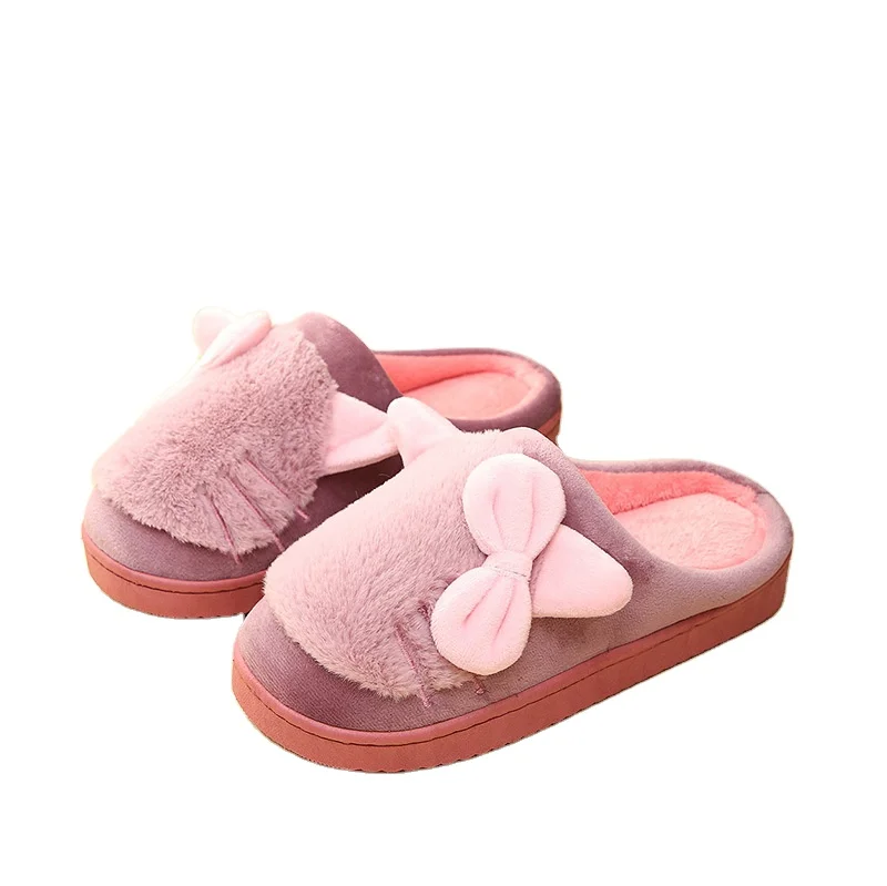 Lovely cartoon cat design men and women winter indoor and outdoor warm plush slippers