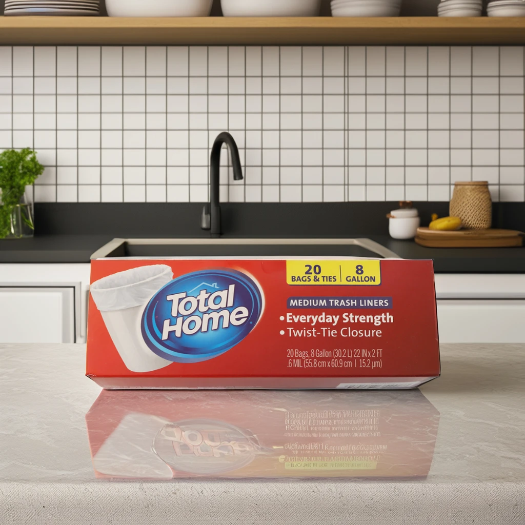 13-30 Gallon PE Drawstring Trash Bags for Recycling Supermarket Household Garbage Bag with Valve Sealing Carton Packed