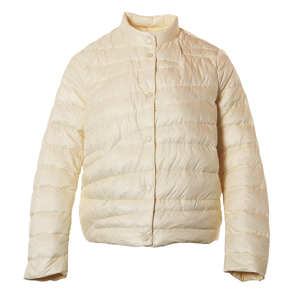 Custom logo Retail stock quilted ultra light 90 duck down 10 feather jacket for women