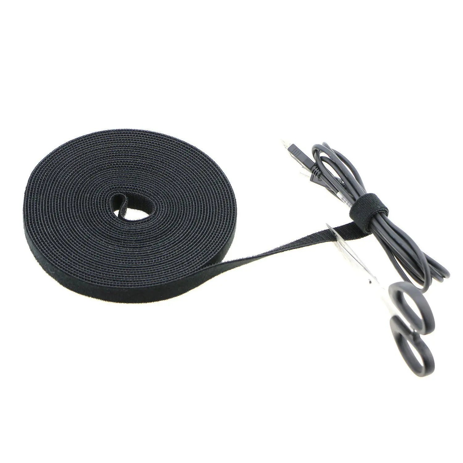 Factory The Newest Reusable Fastening Tape Cable Ties 3/4/6/7/8/10/12 Inch Double Side Hook Roll