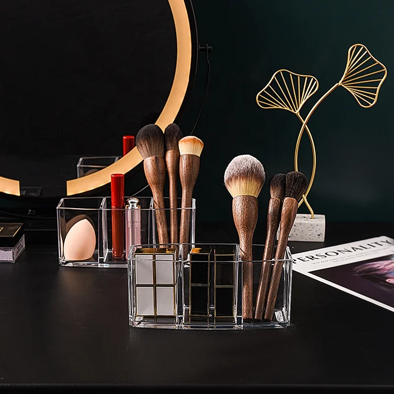 Clear Makeup Brush Holder Organizer Cute Pen and Pencil Holder for Desk