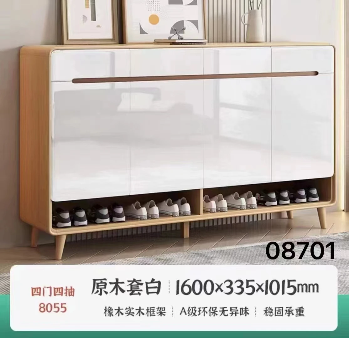 Customized Wood Modern Luxury Entryway Wooden Shoe Cabinet Storage Furniture
