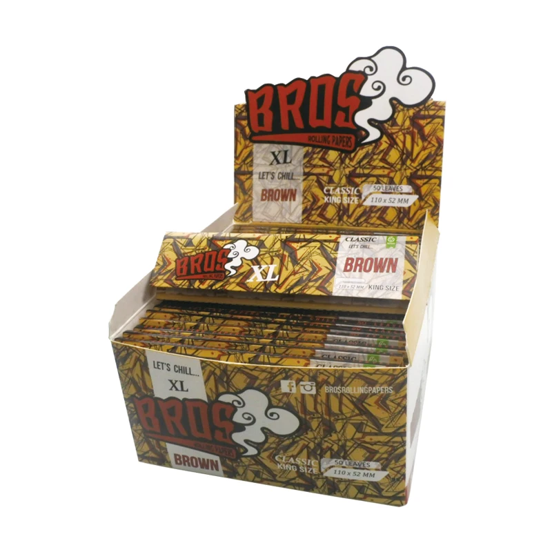 smoking rolling paper bros brown 55 leaves cigarette tobacco rolling paper king size