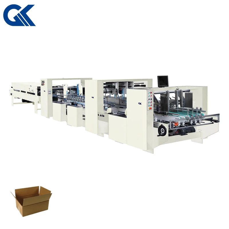 high speed crash lock bottom corrugated carton A/B/E Flute making folder gluer machine (GK-P1200-BL)