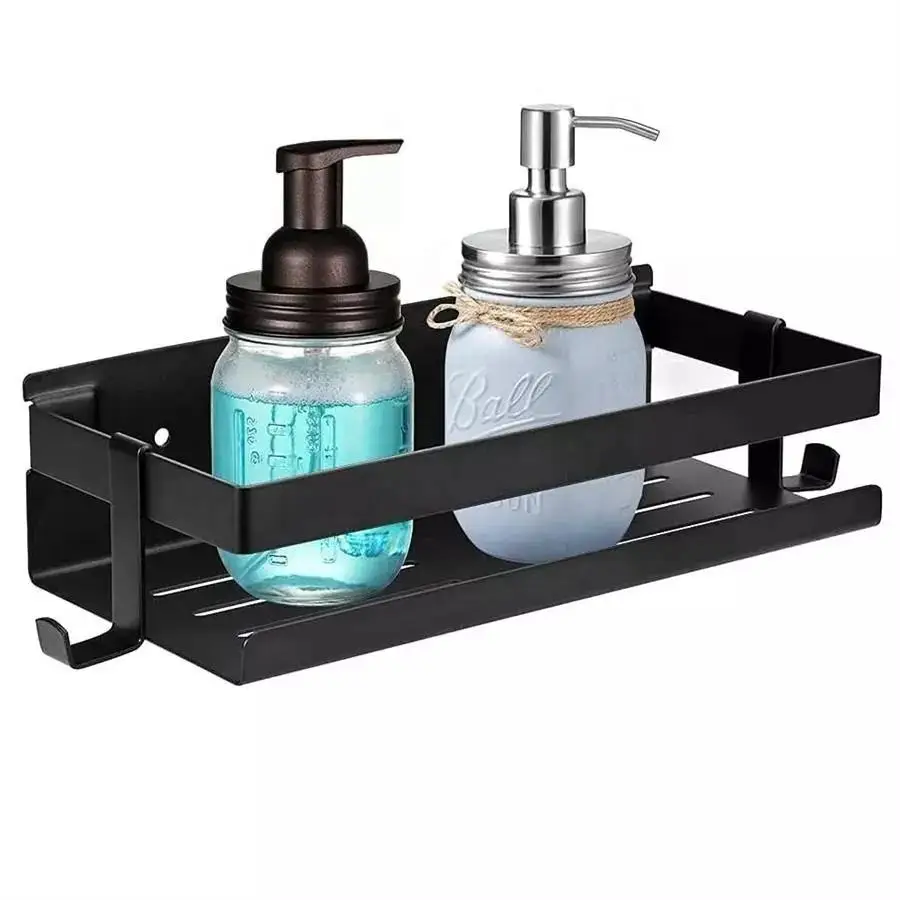 Новинка, Лидер продаж, самоклеящаяся стойка серебристого и черного цвета для ванной комнаты