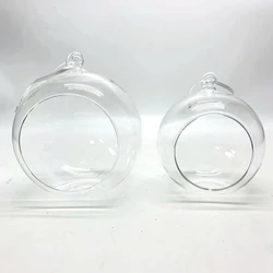 Decorative Glass Hollow Ball Opening Glass Drop Ball Indoor Decorative Candle Container