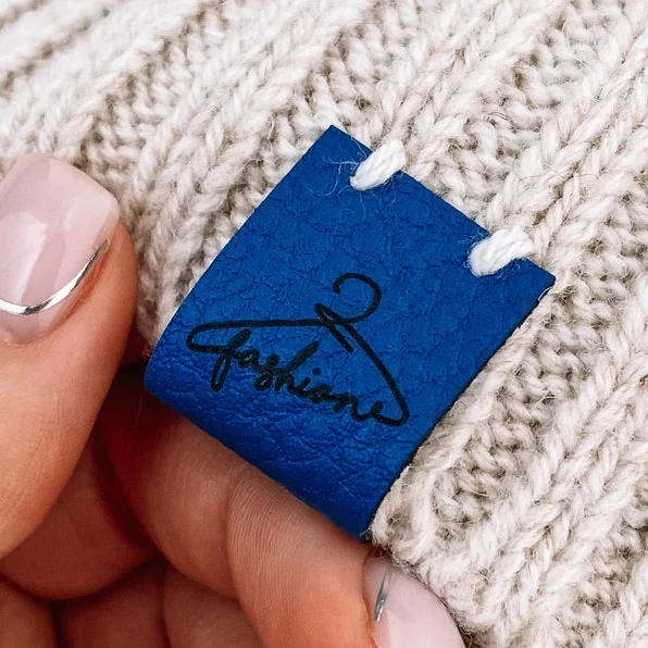 Manufacturer trendinghandmade custom Embossed Print logo for hats white black brown colorful private pu leather patch label