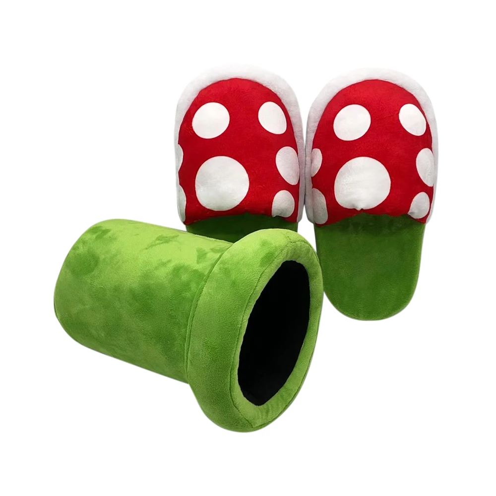 Piranha Flower Personalized Plush Slippers Unisex Winter Cartoon Creative Plush Mushroom Custom Plush Slipper