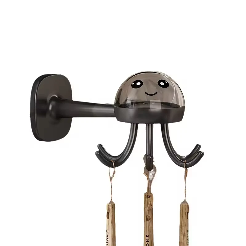 Powerful multi-functional six-claw rotary hook stand kitchen storage 360 degree traceless hook household free punch stick hook