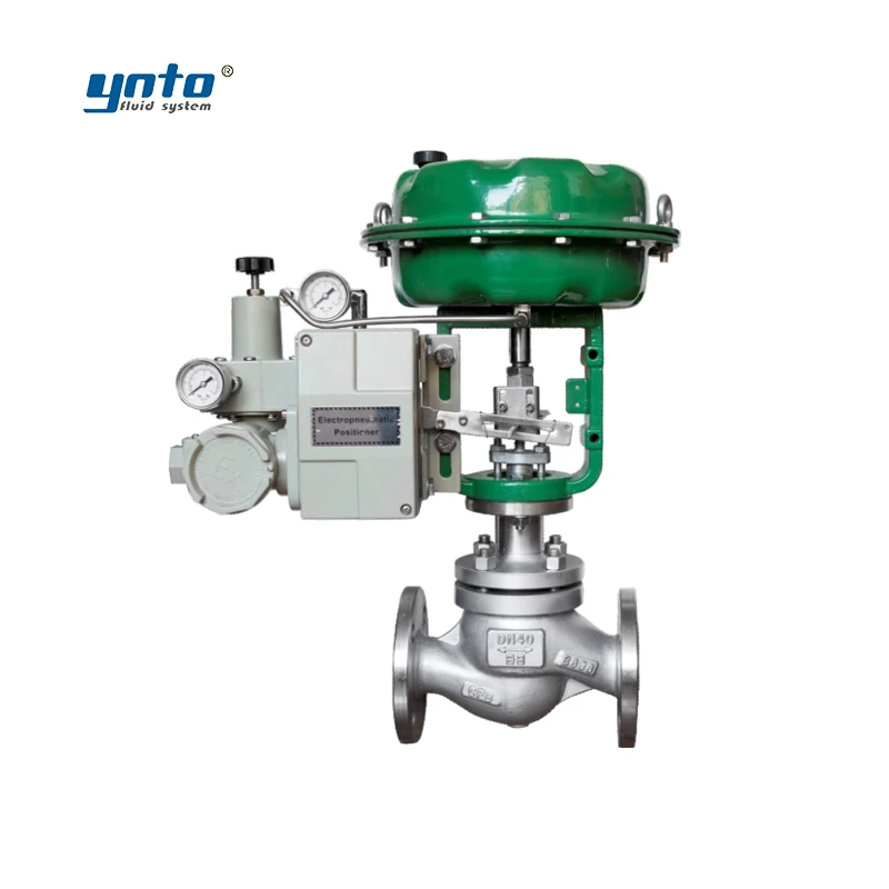 YNTO ZJHM Series gas automatic water flow Pneumatic Cage-type Sleeve Control Valve Air operated positioner Control Valve
