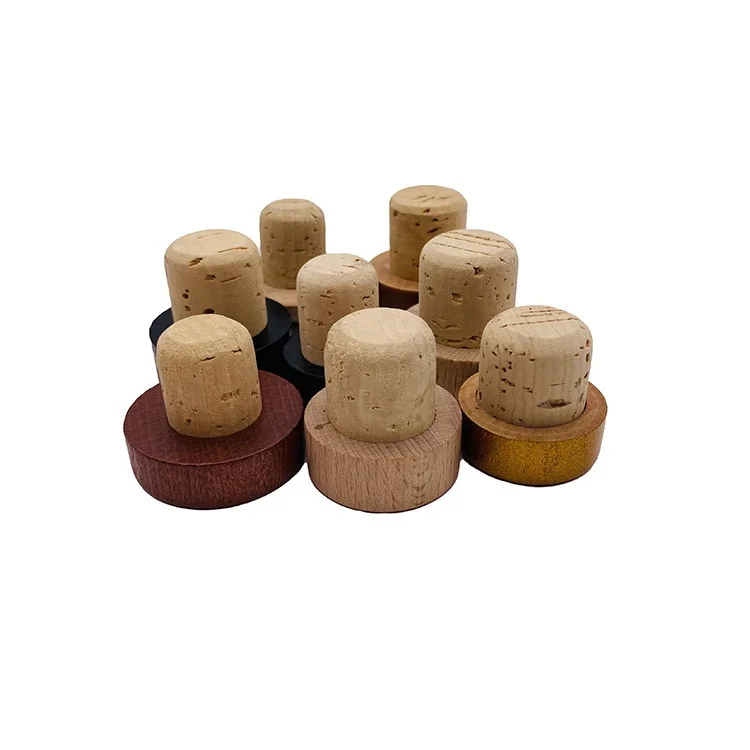 Wooden Caps Synthetic Cork Bottle Stopper Lids Bottle Caps Closures