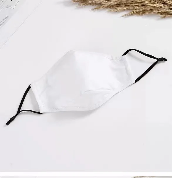 Plain White Black Cotton Cloth Silk Anti Dust Face Cover Adjustable Fashion Wholesales Custom Logo Printed Reusable FACE MASKES