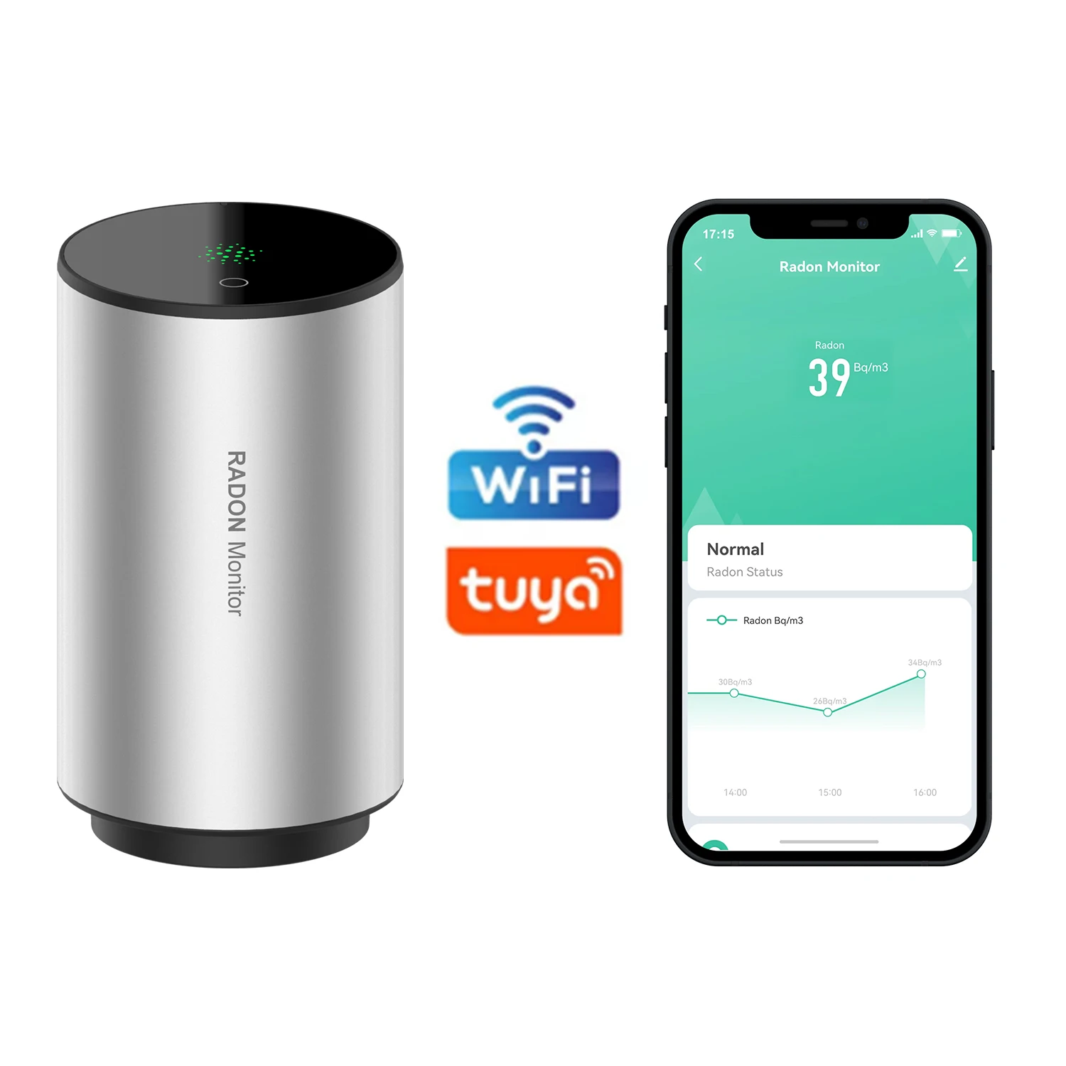 Presale Intelligent APP  radon detector real-time radon monitor  home work place
