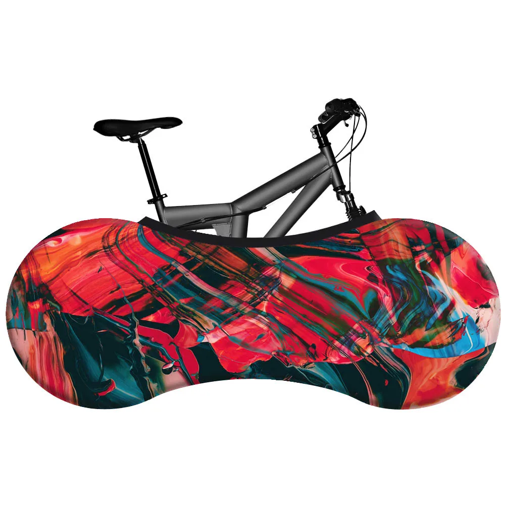 Print Bicycle Dust-Proof Cover Elastic Stretch Mountain Bike Wheel Storage Bag Anti-Scratch Protective Cover