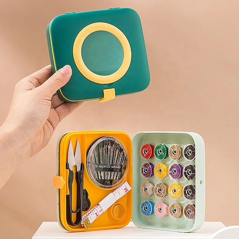 Household Sewing Box Collection Set Dormitory Small-scale Sewing Tool Portable Sewing Kit Pin Organizer Storage Box