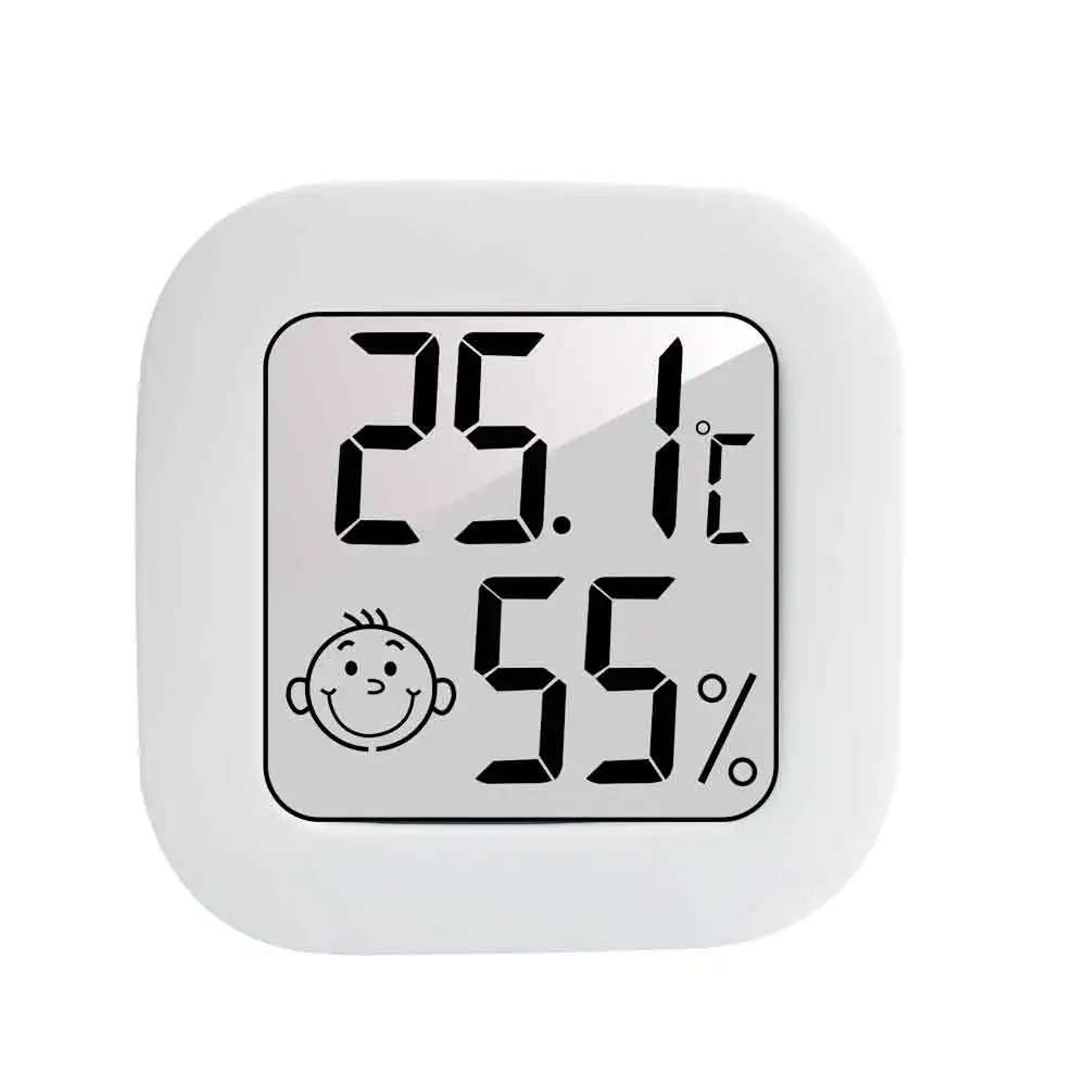 Mini Digital LCD dry hygrometer baby smile face palm thermometer digital clock CX-0726S