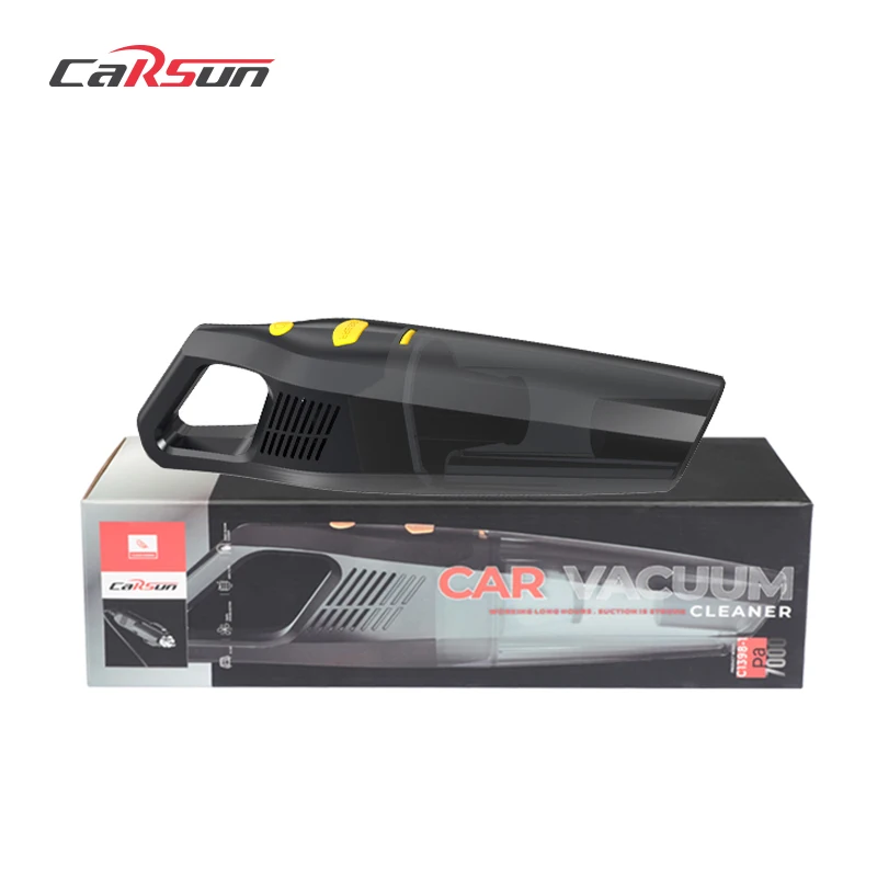 CARSUN 12V  Black Car Vacuum Cleaner for Cleaning Auto Cleaning Accessories Wash Cordless Car Vacuum Cleaner
