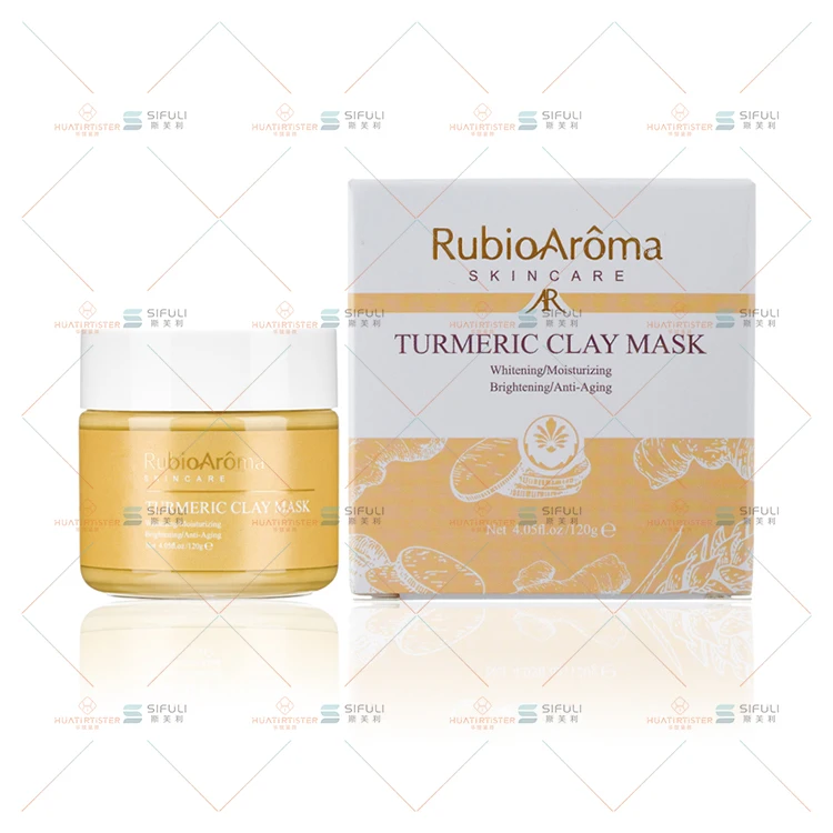 Huati Sifuli 120 г RubioAroma Vegan Kaolin уход за кожей лица укрепляющая отшелушивающая глиняная маска с витамином куркумой