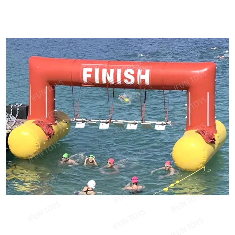 PVC Air Sealed Advertising Inflatable Start Finish Line Archway Inflatable Water Floating Swimming Race Arch