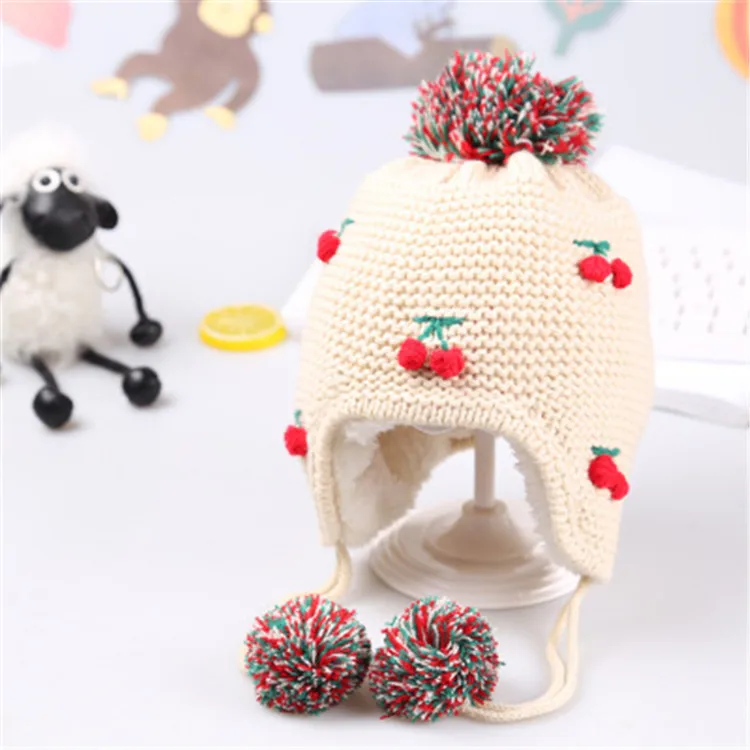 Производители продают Детские вишневые вязаные шапки, детские вязаные теплые шапки