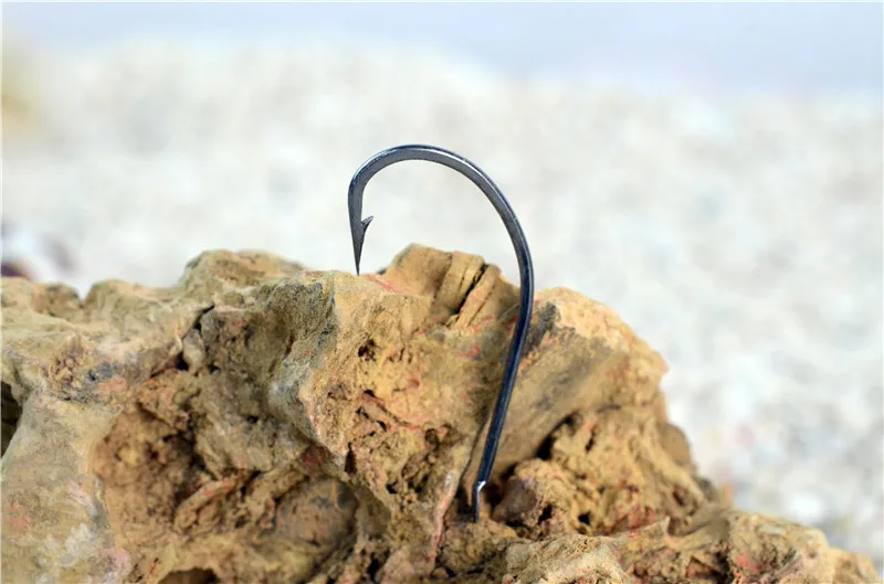 1#-27# Fishing Hooks Single Eyeless French Snell sharp Barb Wanshi Flat No Eye Hole End Sharpened Black Carbon Hook