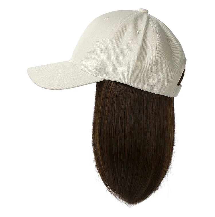 One piece wig duck tongue with bob head wig baseball cap bobo head European and American foreign trade manufacturers in stock