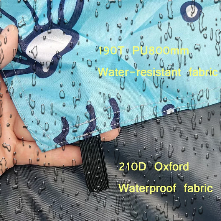 Camping Sun Shelter UPF 50+ UV Protection PU800 Waterproof Ventilation Light Blue Ocean Tent For 3-4 Person Outdoor Playing