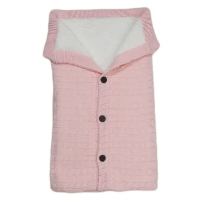  Newborn Baby Winter Warm Sleeping Bags Infant Button Knit Swaddle Wrap Swaddling Stroller Toddler