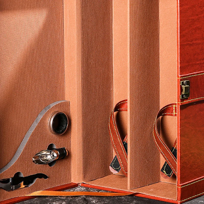 wine bottle gift box faux leather red wine packing box two pack wine box