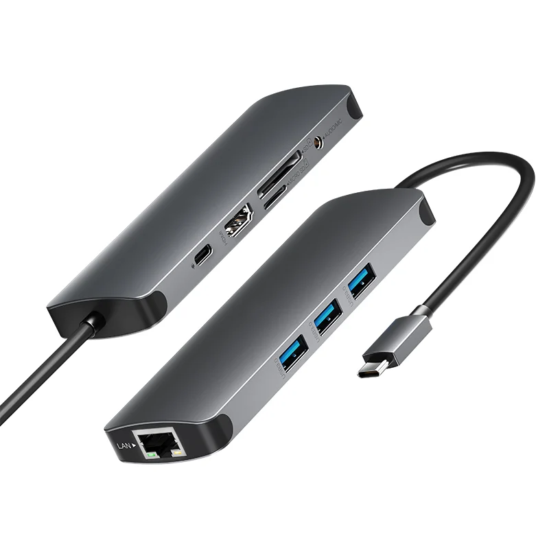 Многофункциональный 9 в 1 Usbc концентратор Lan Pd Зарядное устройство Usb C концентратор порт для ноутбука адаптер Usb c док-станция Macbook