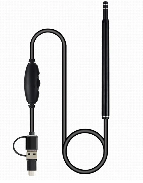 AN101 Ear Cleaning Endoscope Camera 3in1 Type-C USB Visual Otoscope 5.5mm 0.3MP 6LED lights Ear Pick Ear Spoon for Android Phone