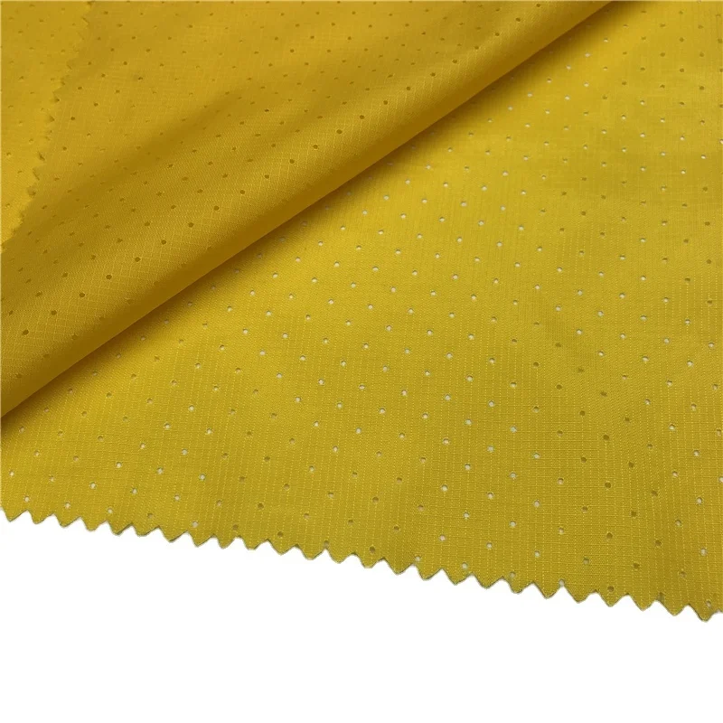 0.15 Plaid and punching hole water resistant 40d ripstop nylon fabric for skin coat