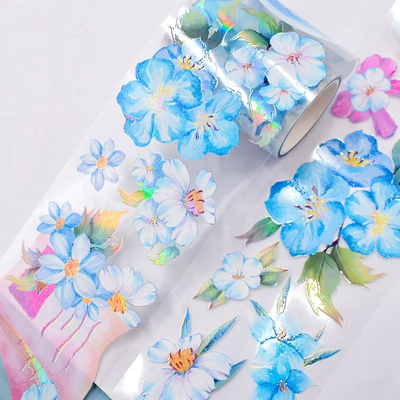 Custom Washi Sticker Masking Paper vinyl adhesive special ink pet embossed holographic clear foil washi tape