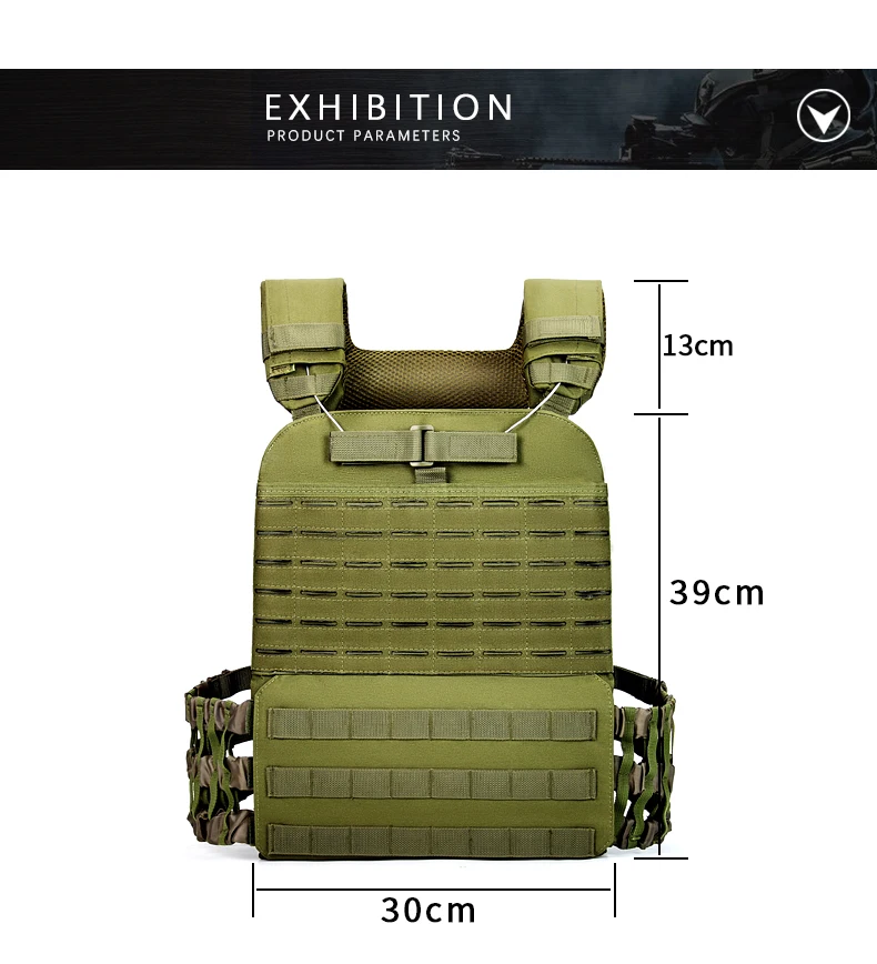 JSH  High Quality Wholesale Quick Release Combat Vest Protective Vest Assault Security Laser Cut Tactical Weighted Vest for Men