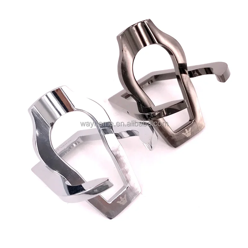 Metal foldable smoking rack with leather pouch tobacco smoking cigar stand  cigar holder