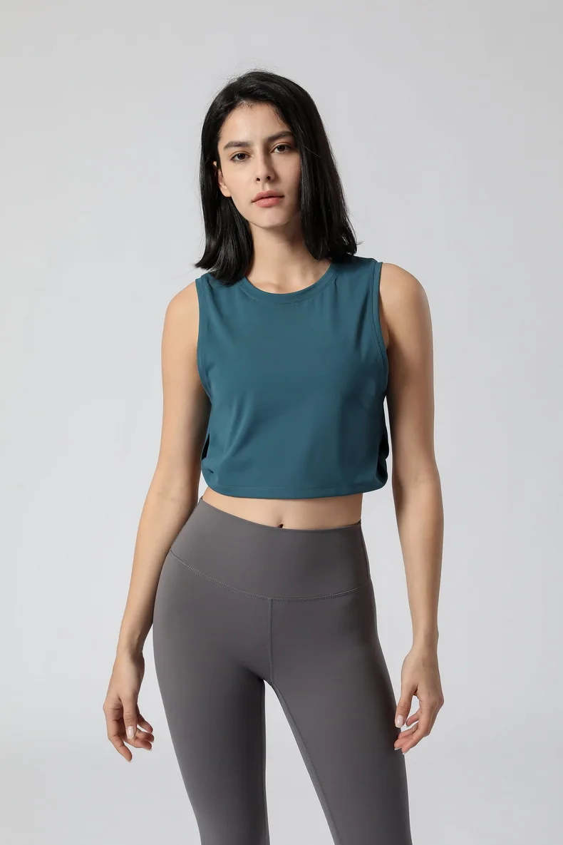 Custom highend new comfortable loose plus size activewear belly button fitness clothing gym wear yoga tank top