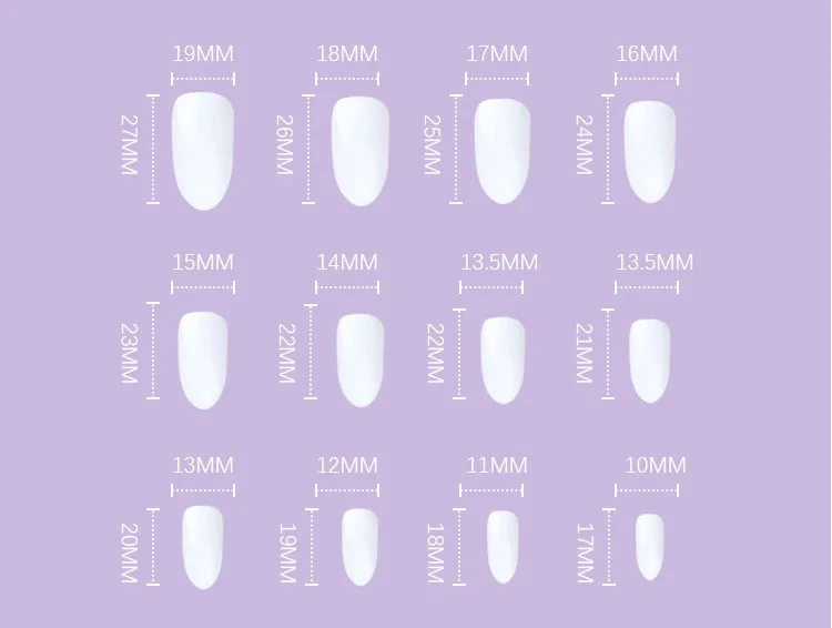 
24pcs/box Nude Color Silver Border Acrylic Nails French Almond Artificial Nail Tip 